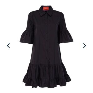 NWT La DoubleJ black cotton peplum choux dress size M